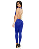 Seldana Blue Pearl Chain Open Back Jumpsuit #Jumpsuit #Blue SA-BLL55320-3 Women's Clothes and Jumpsuits & Rompers by Sexy Affordable Clothing