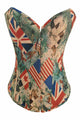 Flag Print Sexy Corset  SA-BLL4259-1 Sexy Lingerie and Corsets and Garters by Sexy Affordable Clothing
