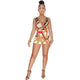 Chloe Halter Tropical Print Romper #Halter #Print SA-BLL55475-1 Women's Clothes and Jumpsuits & Rompers by Sexy Affordable Clothing