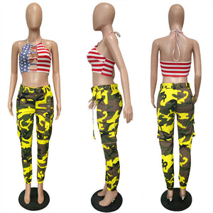 Camouflage Multi-pocket Slim Pants #Camo #Slim SA-BLL700-4 Women's Clothes and Pants and Shorts by Sexy Affordable Clothing