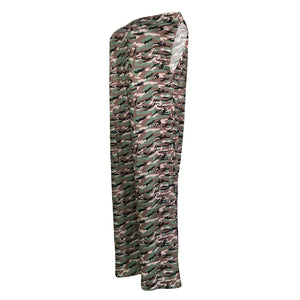 Dew Shoulder Loose Camouflage Printed Jumpsuit #Print #Camouflage SA-BLL55570 Women's Clothes and Jumpsuits & Rompers by Sexy Affordable Clothing