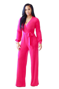 Belted Long Sleeves Jumpsuit  SA-BLL55283-2 Women's Clothes and Jumpsuits & Rompers by Sexy Affordable Clothing