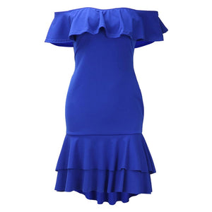 Chandra Cobalt Blue Ruffle Dress #Midi #Blue #Ruffle Dress SA-BLL362065-3 Fashion Dresses and Midi Dress by Sexy Affordable Clothing