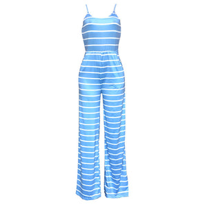 Round Neck Striped Straps Jumpsuit #Striped #Round Neck #Straps SA-BLL55609 Women's Clothes and Jumpsuits & Rompers by Sexy Affordable Clothing