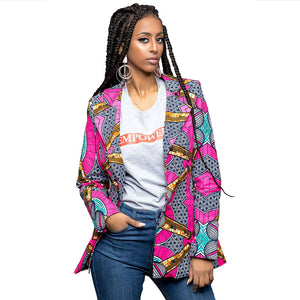 African Print Long Blazer #Cardigan #Printed #Turndown Collar SA-BLL688-2 Women's Clothes and Blouses & Tops by Sexy Affordable Clothing