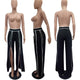 Woman Ladies High Slit straight-leg Pants  SA-BLL701 Women's Clothes and Pants and Shorts by Sexy Affordable Clothing