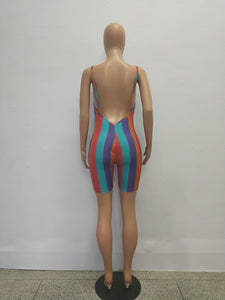 Rainbow Print Straps Bodysuit #Print #Straps #Rainbow SA-BLL8066 Women's Clothes and Bodysuits by Sexy Affordable Clothing