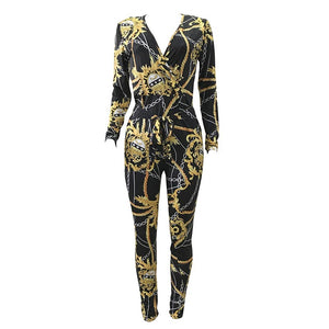 Verona Jumpsuit With Belt #Jumpsuit #V Neck #Long Sleeve SA-BLL55298-2 Women's Clothes and Jumpsuits & Rompers by Sexy Affordable Clothing