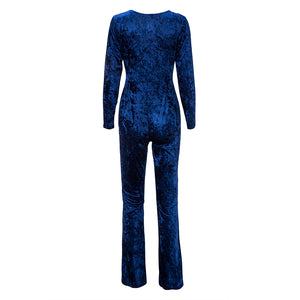V neck Lady Jumpsuit Without Belt #V Neck #Long Sleeve SA-BLL55386-1 Women's Clothes and Jumpsuits & Rompers by Sexy Affordable Clothing