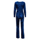 V neck Lady Jumpsuit Without Belt #V Neck #Long Sleeve SA-BLL55386-1 Women's Clothes and Jumpsuits & Rompers by Sexy Affordable Clothing