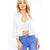 Sexy Puff Sleeves Ruffles Open Front Jacket Short Blazer Outwear #Tops #White # SA-BLL631-3 Women's Clothes and Blouses & Tops by Sexy Affordable Clothing