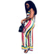 Colorful Striped Jumpsuit with Low Back #Two Piece #Striped #Straps SA-BLL282678 Sexy Clubwear and Pant Sets by Sexy Affordable Clothing