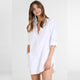 White Long Sleeve Pockets Solid Beach Blouse #White #V Neck #Long Sleeve #Knitting SA-BLL38518-1 Sexy Swimwear and Cover-Ups & Beach Dresses by Sexy Affordable Clothing