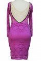 Violet Lace Chain Straps Backless Midi Dress  SA-BLL27802 Fashion Dresses and Midi Dress by Sexy Affordable Clothing