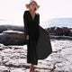 Lace Drawstring Lace-up Flowy Tassel Las Vegas Bohemian Maxi Dress #Black #Lace-Up #Bohemian SA-BLL38562-2 Sexy Swimwear and Cover-Ups & Beach Dresses by Sexy Affordable Clothing