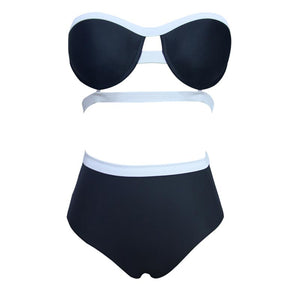 Bold Black and White Strappy Swimsuit #Black SA-BLL32602-1 Sexy Swimwear and Bikini Swimwear by Sexy Affordable Clothing