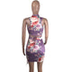 Print Lace-Up Vest Top And Skirt #Lace-Up #Print SA-BLL282655 Sexy Clubwear and Skirt Sets by Sexy Affordable Clothing