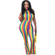 Rainbow Halter Jumpsuit #Sleeveless #Halter SA-BLL55490 Women's Clothes and Jumpsuits & Rompers by Sexy Affordable Clothing