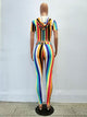 Easy To Love Colorful Striped Pant Set #Two Piece #Hooded #Striped SA-BLL282736 Sexy Clubwear and Pant Sets by Sexy Affordable Clothing