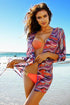 Colorful Chiffon Long-sleeved Beach Dress