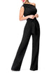 One Shoulder Tunic Belted Jumpsuits #Jumpsuit #Black SA-BLL55395-5 Women's Clothes and Jumpsuits & Rompers by Sexy Affordable Clothing