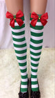 Striped Stockings With Black Bows and Christmas Tree #Stocking SA-BLL9058-3 Leg Wear and Stockings and Pantyhose and Stockings by Sexy Affordable Clothing