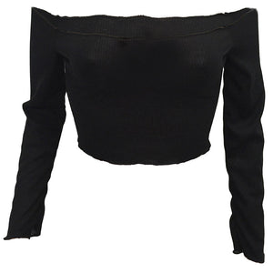 Fashion Off Shoulder Wrapped Bodycon Shirt Tops #Black #Off Shoulder #Wrapped SA-BLL699-1 Women's Clothes and Blouses & Tops by Sexy Affordable Clothing