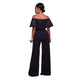 Clarisse Black Embroidery Ruffle Top Strapless Jumpsuit #Black SA-BLL55333-2 Women's Clothes and Jumpsuits & Rompers by Sexy Affordable Clothing