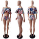 Printing Falbala Decorative Swimsuit + Cloak #Printed SA-BLL3195 Sexy Lingerie and Bra and Bikini Sets by Sexy Affordable Clothing
