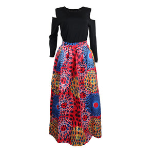 African Print Thicken Long Sleeve Blouse and Long Skirt #Long Sleeve #Two Piece #Print #Dashiki #African SA-BLL2435-8 Sexy Clubwear and Skirt Sets by Sexy Affordable Clothing