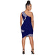 One Shoulder Solid Dress #Blue #One Shoulder SA-BLL282462-2 Fashion Dresses and Mini Dresses by Sexy Affordable Clothing