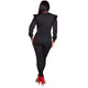 Long Sleeve Bodycon Ruffle Jumpsuit #Black #Ruffle SA-BLL55163-1 Women's Clothes and Jumpsuits & Rompers by Sexy Affordable Clothing