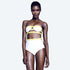 Bold White and Yellow Strappy Swimsuit #White #