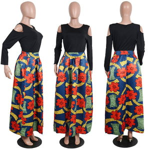 African Print Thicken Long Sleeve Blouse and Long Skirt #Long Sleeve #Two Piece #Print #Dashiki #African SA-BLL2435-4 Sexy Clubwear and Skirt Sets by Sexy Affordable Clothing