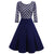 Women's 1950'S Vintage Polka Dot Optical Illusion 3/4 Sleeve Casual Swing Dress #Blue SA-BLL36152-2 Fashion Dresses and Skater & Vintage Dresses by Sexy Affordable Clothing