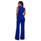 Sabella Royal Blue Plunging V-Neck Jumpsuit #Blue SA-BLL55335-1 Women's Clothes and Jumpsuits & Rompers by Sexy Affordable Clothing