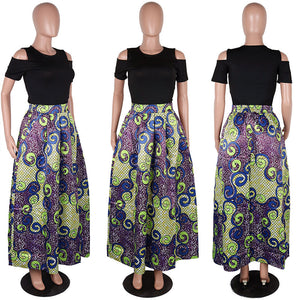 African Print Short Sleeve Blouse and Long Skirt #Short Sleeve #Two Piece #Print #Dashiki #African SA-BLL2432-6 Sexy Clubwear and Skirt Sets by Sexy Affordable Clothing