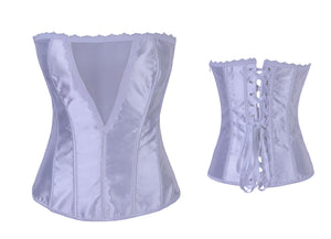 Daring Sheer V Corset White  SA-BLL4057-1 Sexy Lingerie and Corsets and Garters by Sexy Affordable Clothing