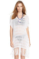 White Crochet Poncho Beach Cover Up  SA-BLL38292-2 Sexy Swimwear and Cover-Ups & Beach Dresses by Sexy Affordable Clothing
