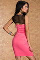 Exclusive Black and Pink Bodycon Dress with Mesh  SA-BLL2111 Fashion Dresses and Bodycon Dresses by Sexy Affordable Clothing