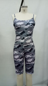 Sexy Camo Mid-Length Strap Jumpsuit #Camo #Strap SA-BLL55472-1 Women's Clothes and Jumpsuits & Rompers by Sexy Affordable Clothing
