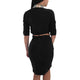 Half Sleeves Office Dress With Turn-down Collar #Black SA-BLL36093-1 Fashion Dresses and Midi Dress by Sexy Affordable Clothing