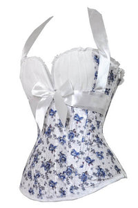 Blue Flower Printed Sexy Corset  SA-BLL42692-1 Sexy Lingerie and Corsets and Garters by Sexy Affordable Clothing
