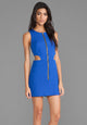 Retro Cutout Dress in Blue  SA-BLL2138-1 Fashion Dresses and Mini Dresses by Sexy Affordable Clothing