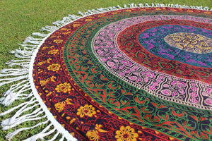 Indian Mandala Six Color Round Hippie Beach Throw Yoga Mat Tasse  SA-BLL38376 Sexy Swimwear and Beach Towel by Sexy Affordable Clothing