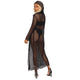 Mesh Hoodie Longline Cardigan Jacket #Black #Hooded SA-BLL678 Women's Clothes and Blouses & Tops by Sexy Affordable Clothing