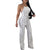 Sexy Checks Halter Plaid Jumpsuit With Open Back #Jumpsuit #White #Halter #Plaid SA-BLL55446-1 Women's Clothes and Jumpsuits & Rompers by Sexy Affordable Clothing