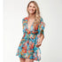 Deep V-neck Printed Chiffon Beach Blouse #Beach Dress #Blouse