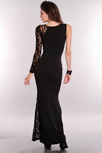 Black One Shoulder Lace Long Sleeve Dress  SA-BLL5007-2 Fashion Dresses and Evening Dress by Sexy Affordable Clothing