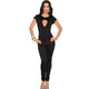 Hottie Little Black Cut-out Short Sleeves Tops and Pants #Black #Short Sleeve #Two Piece SA-BLL1410 Sexy Clubwear and Pant Sets by Sexy Affordable Clothing